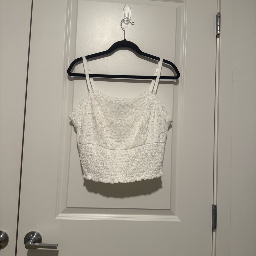 Torrid White Textured Crop Camisole
